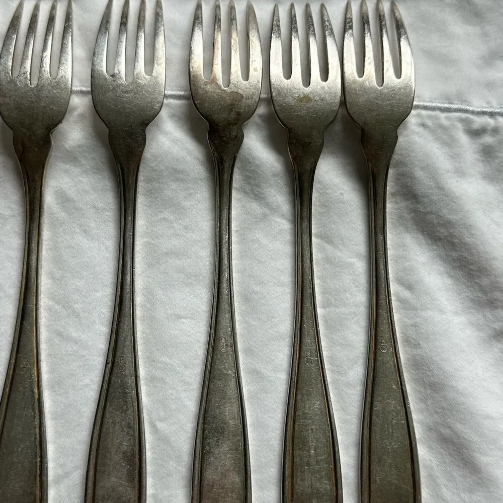 AWS Wellner 24 Piece Fish Knife & Fork Set  Silver Plated Vintage Circa 1930's